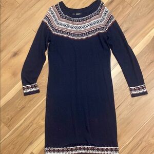 Navy Patterned Women's Dress